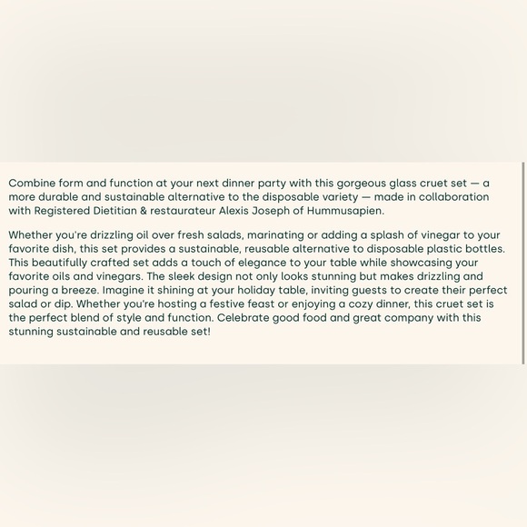 NWT Olive Oil & Vinegar Cruet Set - Picture 2 of 7